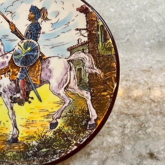 Don Quixote La Mancha Ceramic Decorative Plate 5” Hangable - Picture 4 of 9